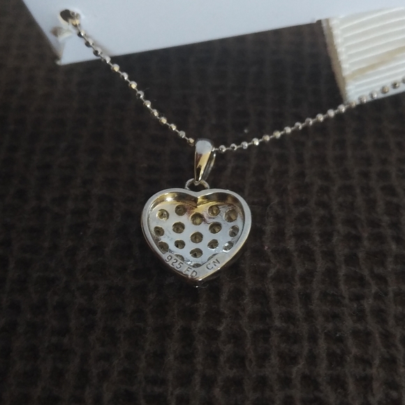 Ava Ro🚣 Silver Pave Heart❤ Pendant Necklace - NIB - Picture 4 of 15